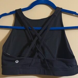 Lululemon Energy Bra High Neck - size 10 Lulu strappy sports bra Black tank